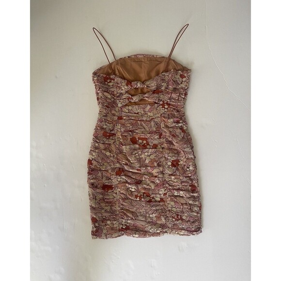 BTFL-Life (Nordstrom) Women's Terra Cotta Ruched Mini Dress Floral‎ Medium - Picture 2 of 13